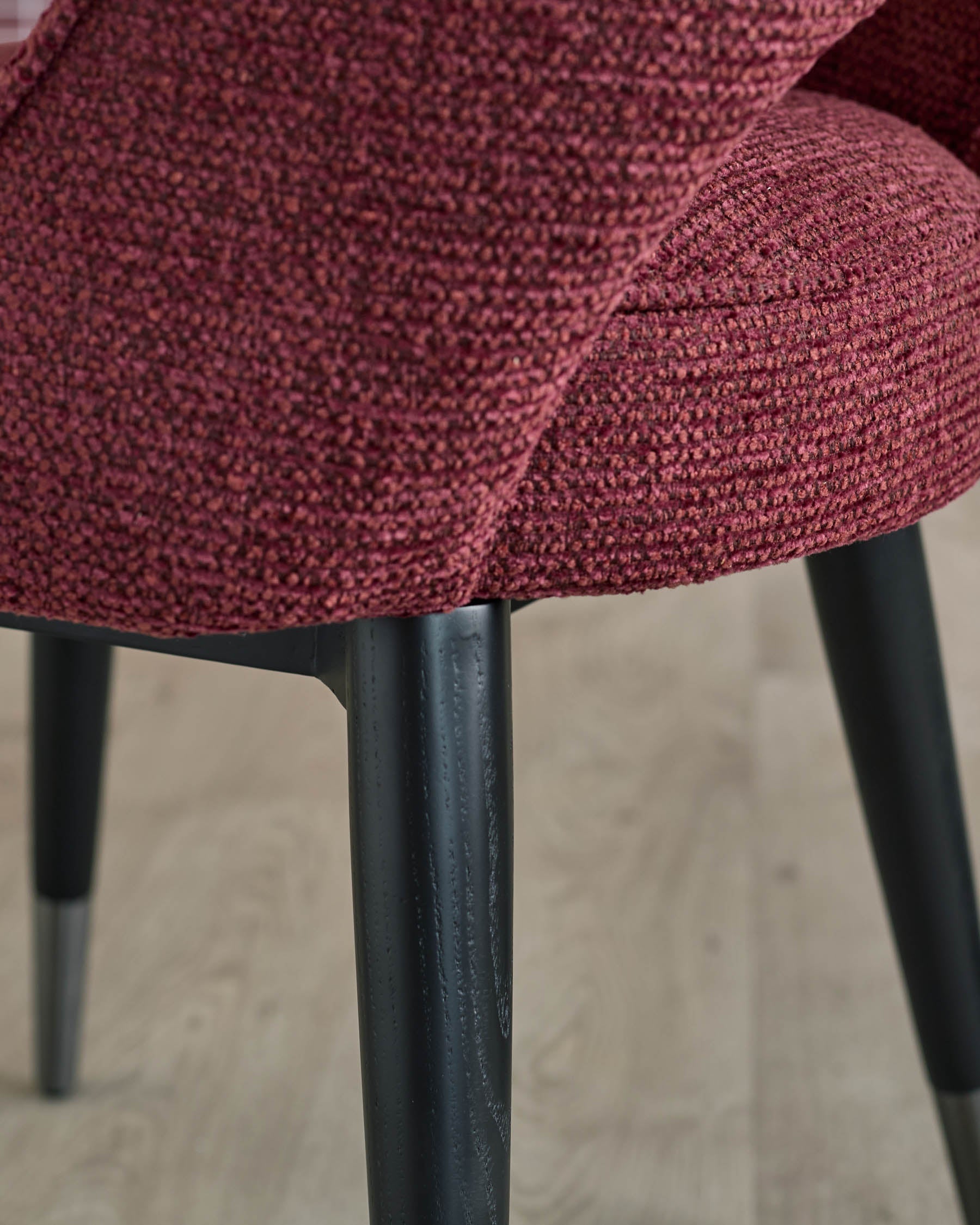 Chaise de salle à manger en tissu épais rouge trèfle