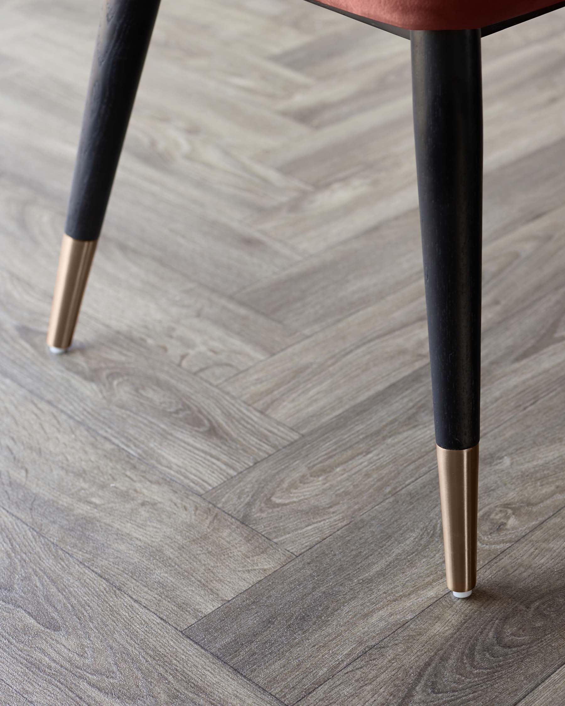 Chaise de salle à manger en velours rouge caramel Clover