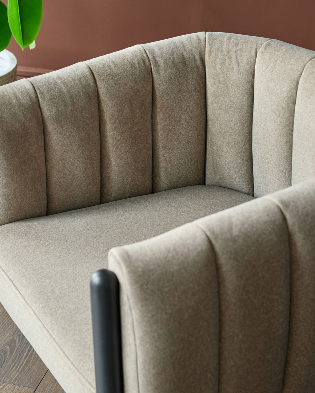 Chaise de salle à manger en tissu moka Cole