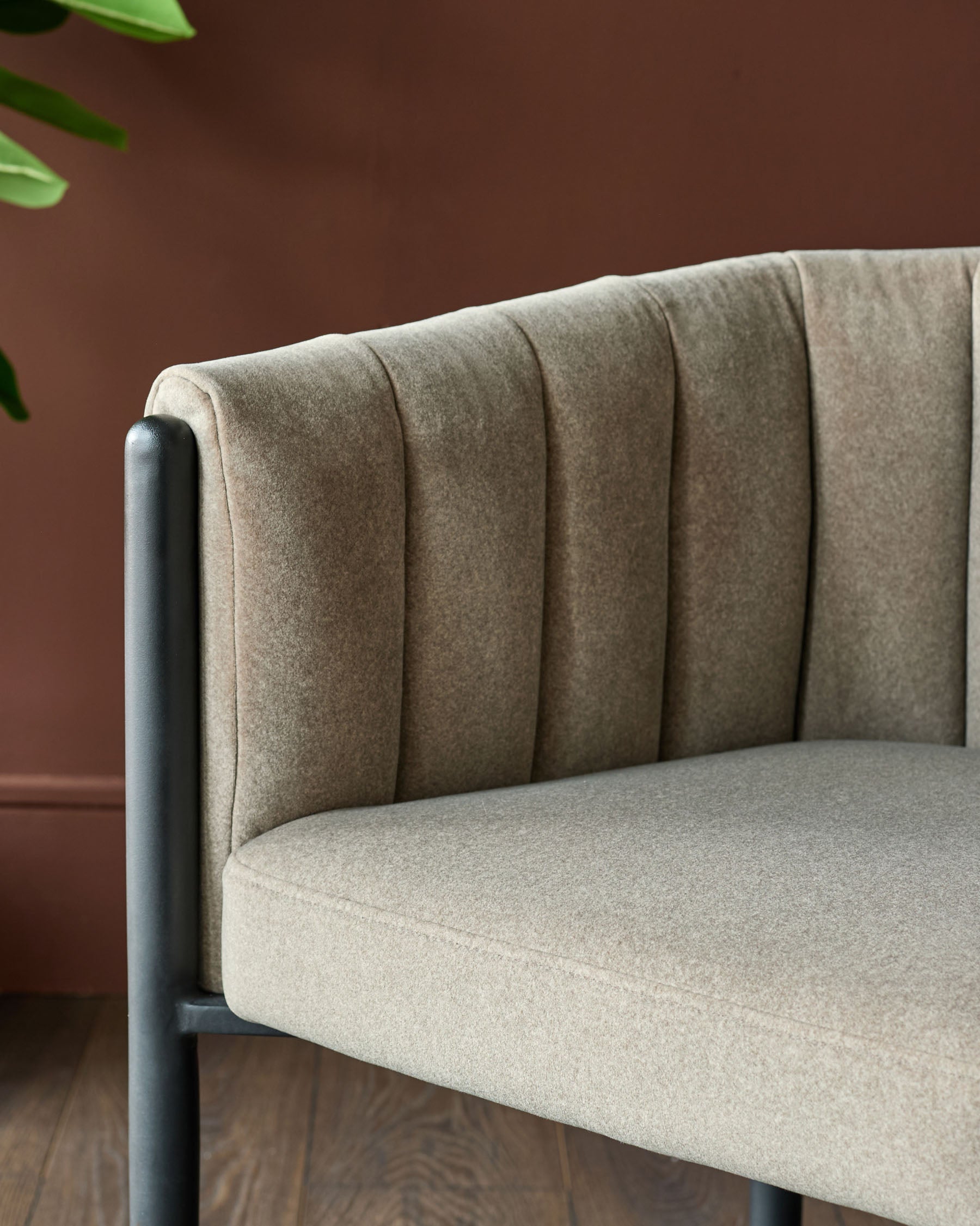 Chaise de salle à manger en tissu moka Cole