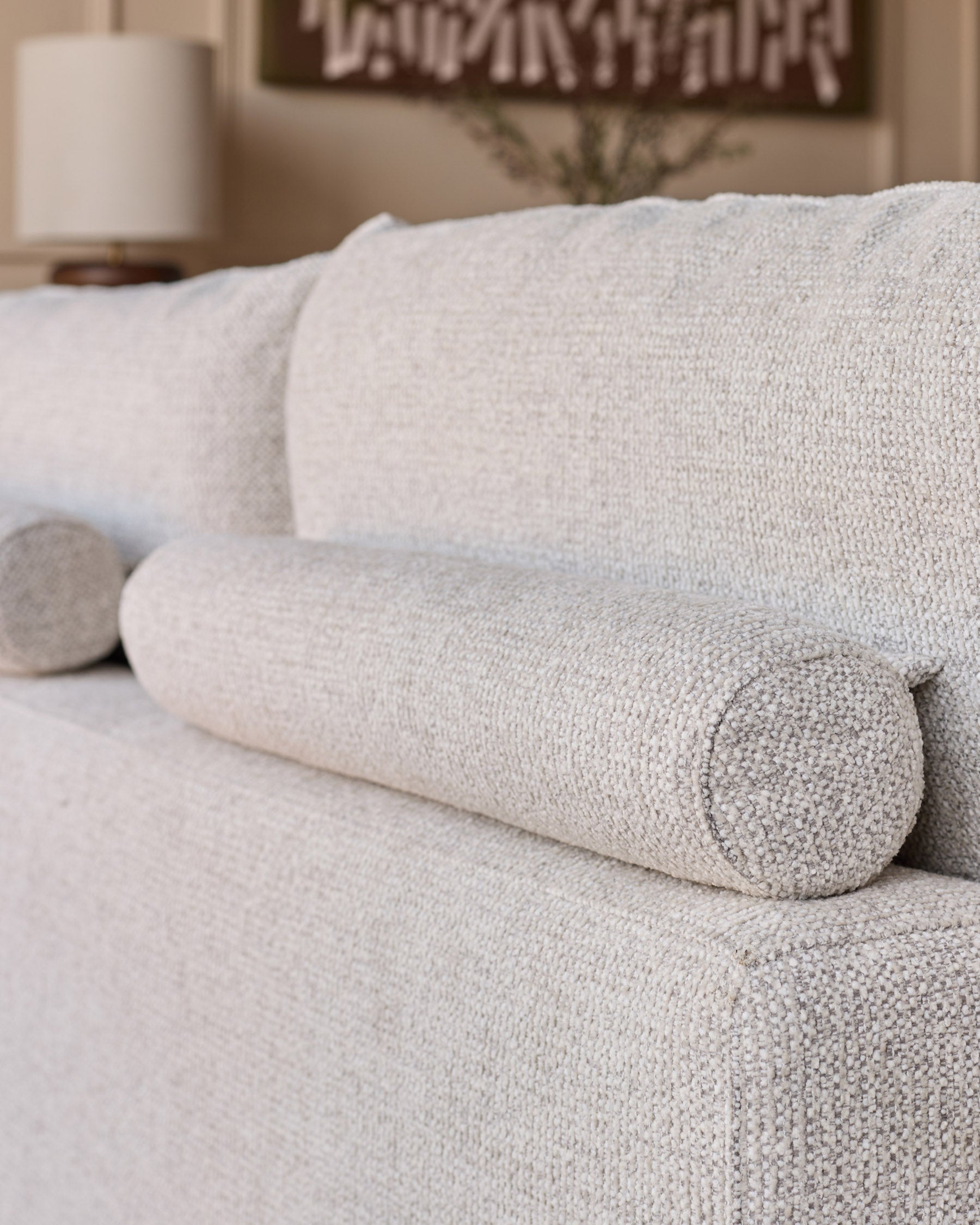 Canapé d'angle gauche Colette en tissu naturel