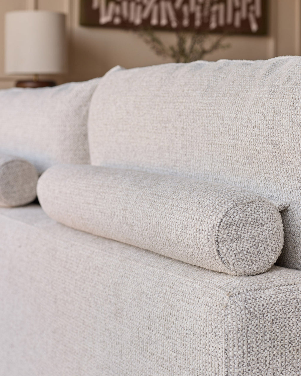 Canapé d'angle droit Colette en tissu naturel