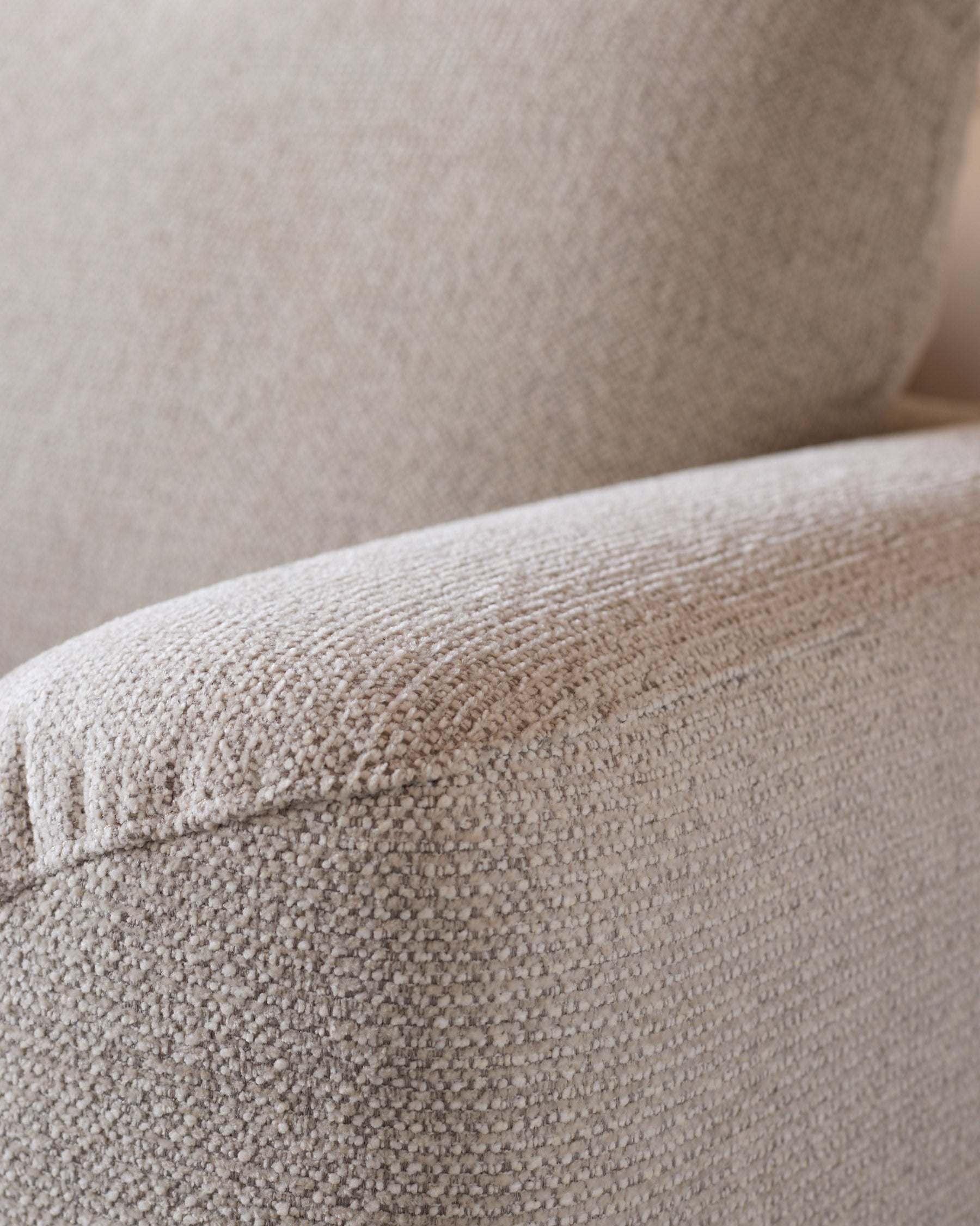 Canapé d'angle droit Colette en tissu naturel