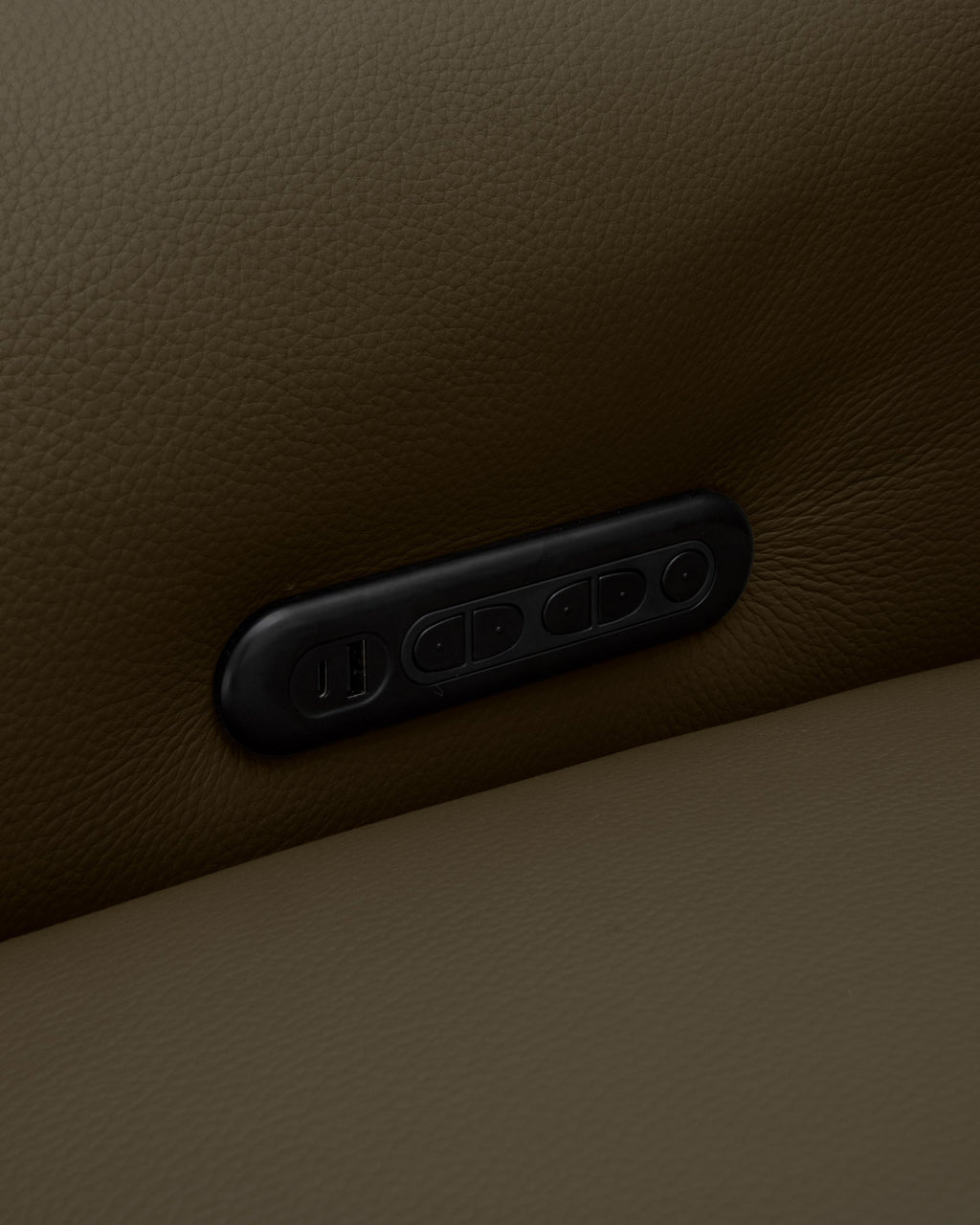 Canapé d'angle gauche en cuir vert olive Connor