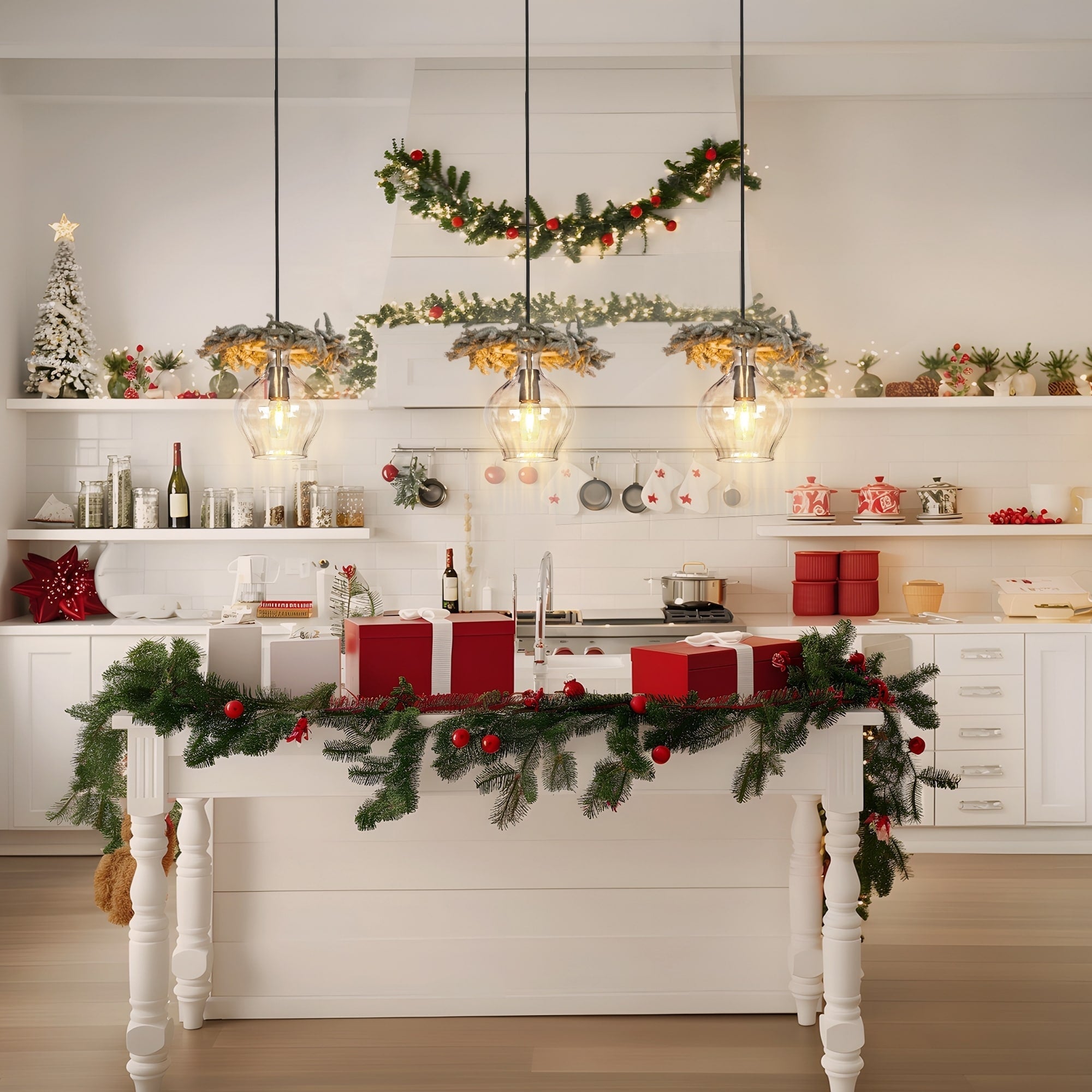 Suspension Coria en laiton moderne du milieu du siècle, 1 ampoule, chic, à intensité variable, pour îlot de cuisine, salle à manger en verre cannelé