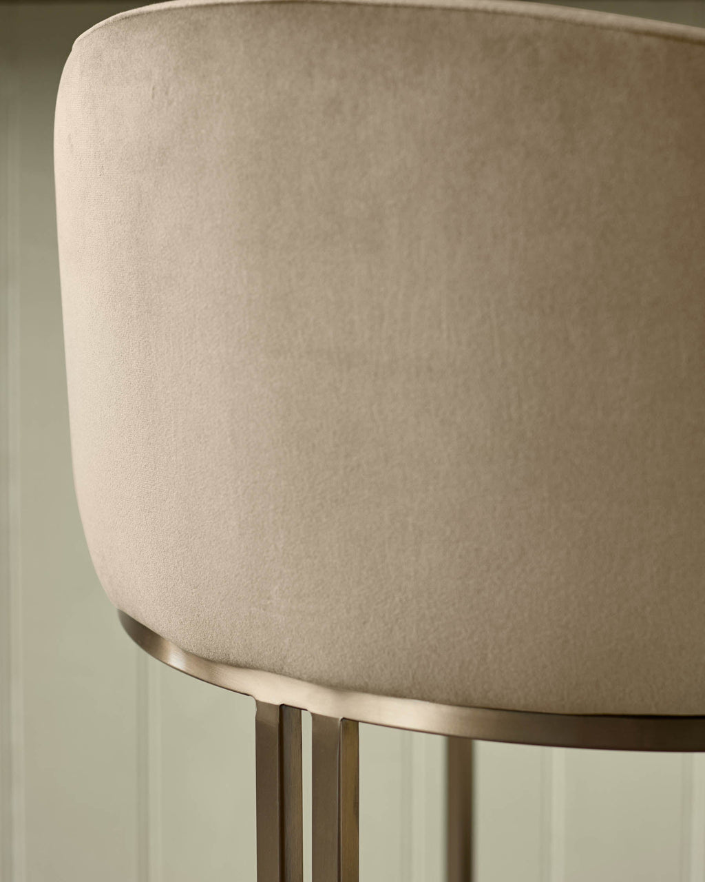 Tabouret de bar Dakota Champagne en velours et laiton
