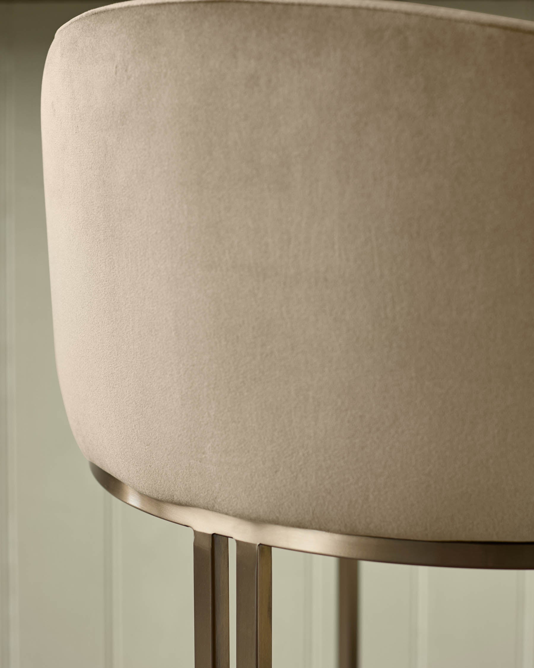 Tabouret de bar Dakota Champagne en velours et laiton