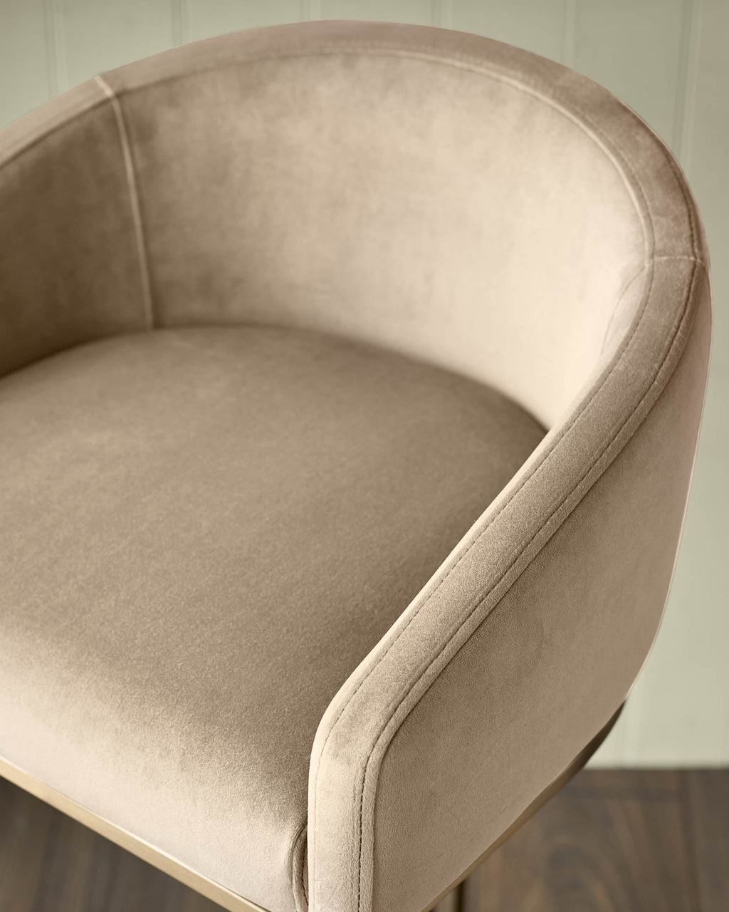 Tabouret de bar Dakota Champagne en velours et laiton