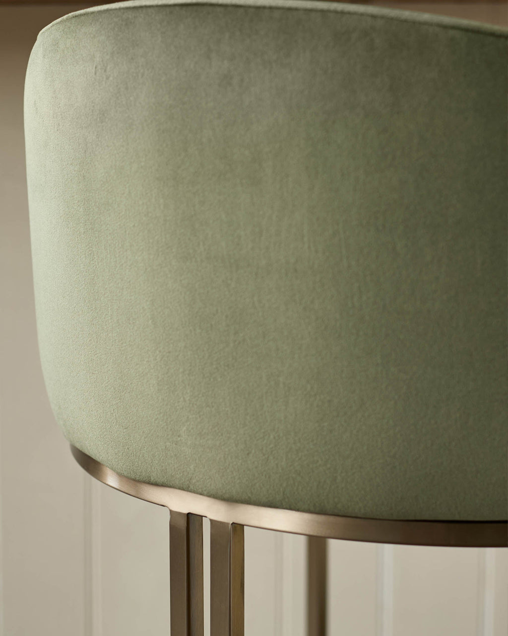 Tabouret de bar Dakota en velours vert olive