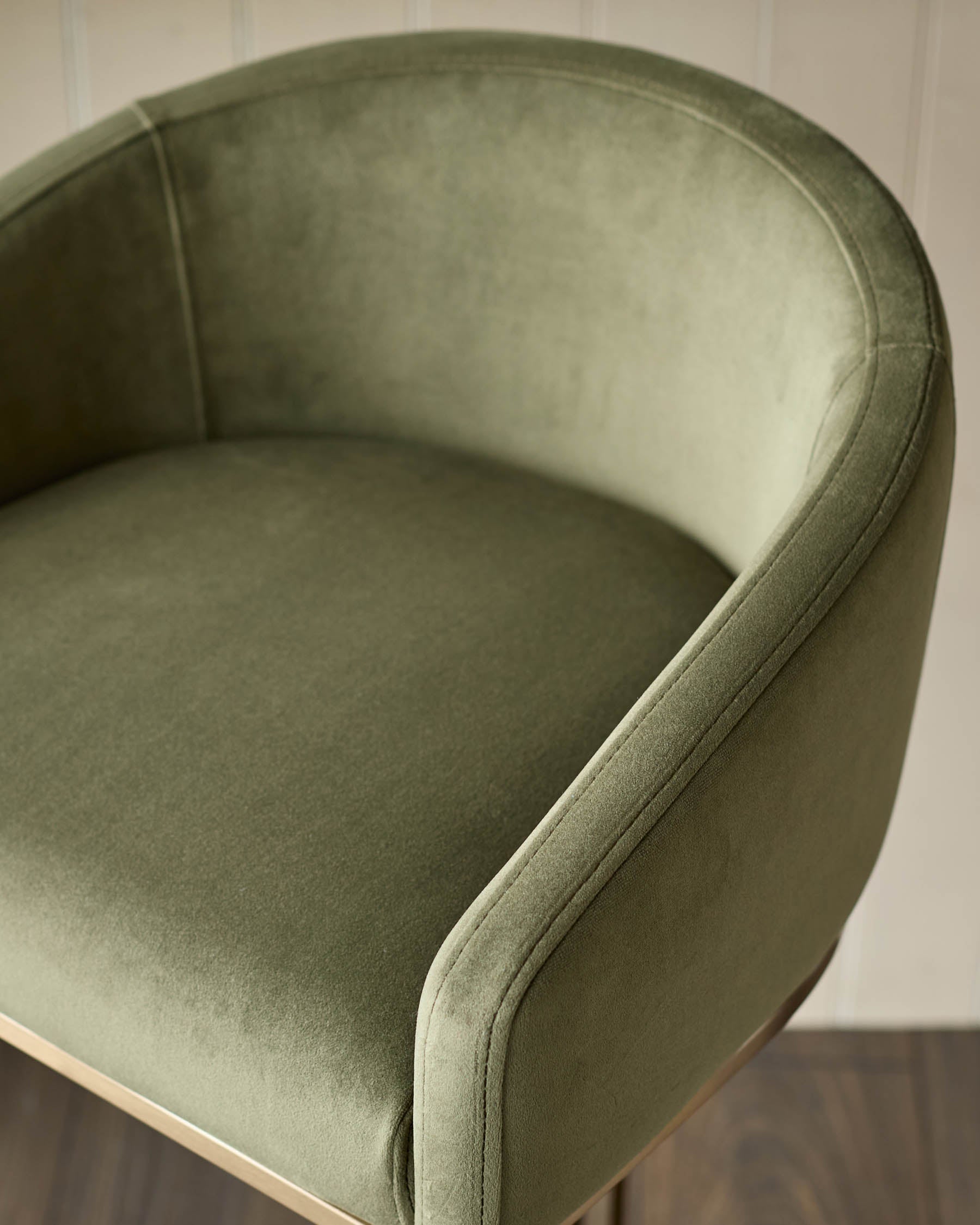 Tabouret de bar Dakota en velours vert olive