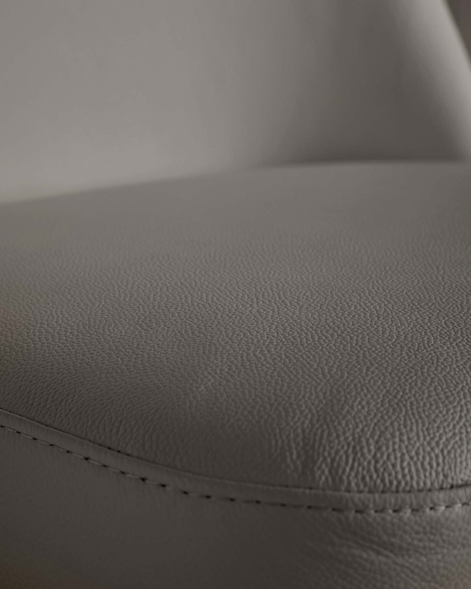 Chaise de salle à manger décorative en cuir gris foncé