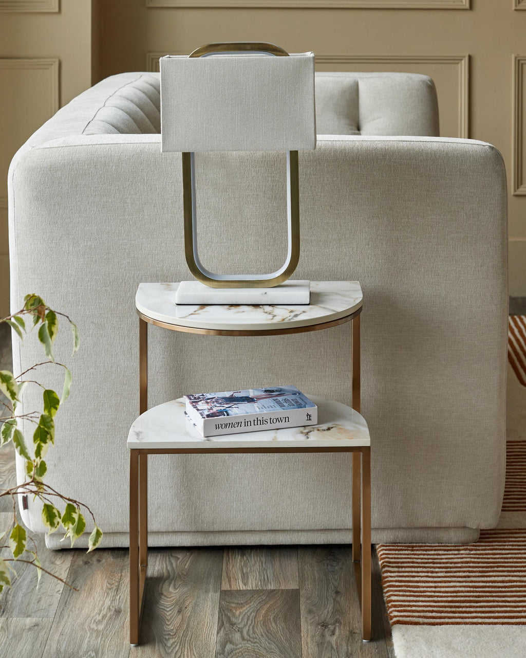 Table d'appoint en céramique demi-naturelle