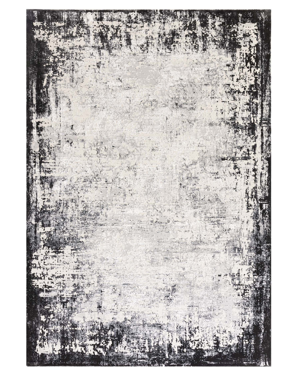 Grand tapis texturé gris foncé vieilli