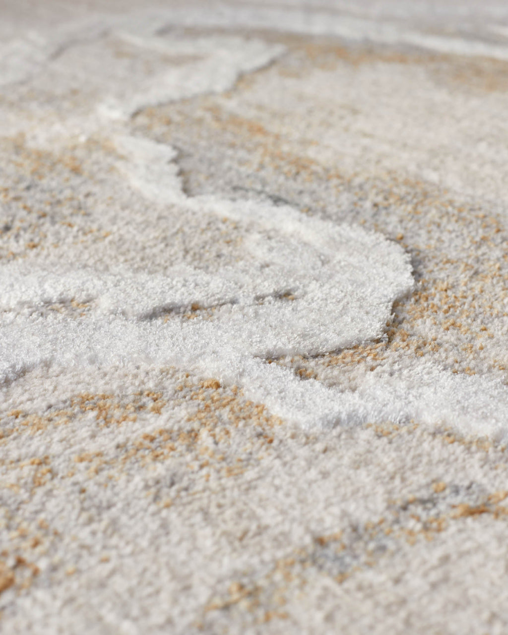 Tapis Eden grand format à texture argentée douce