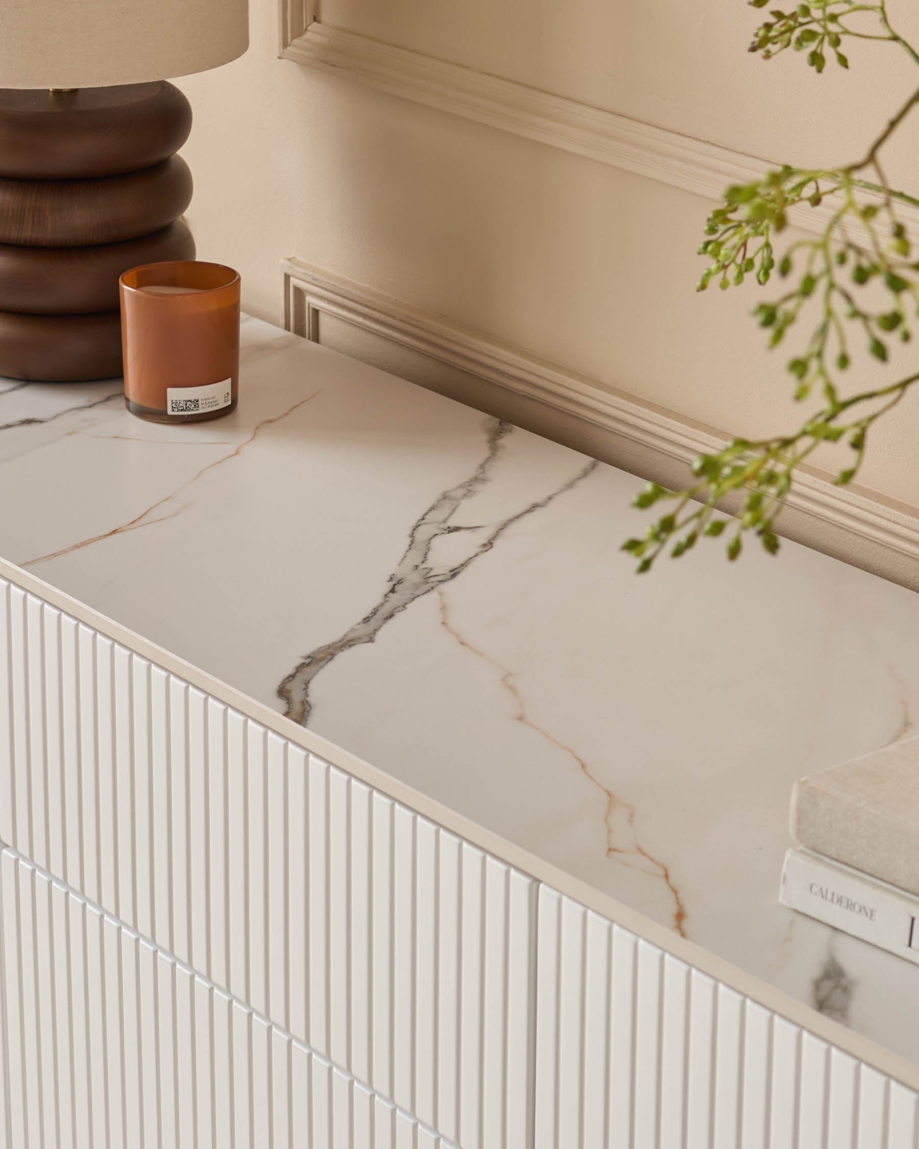 Buffet Edie en céramique naturelle grand format