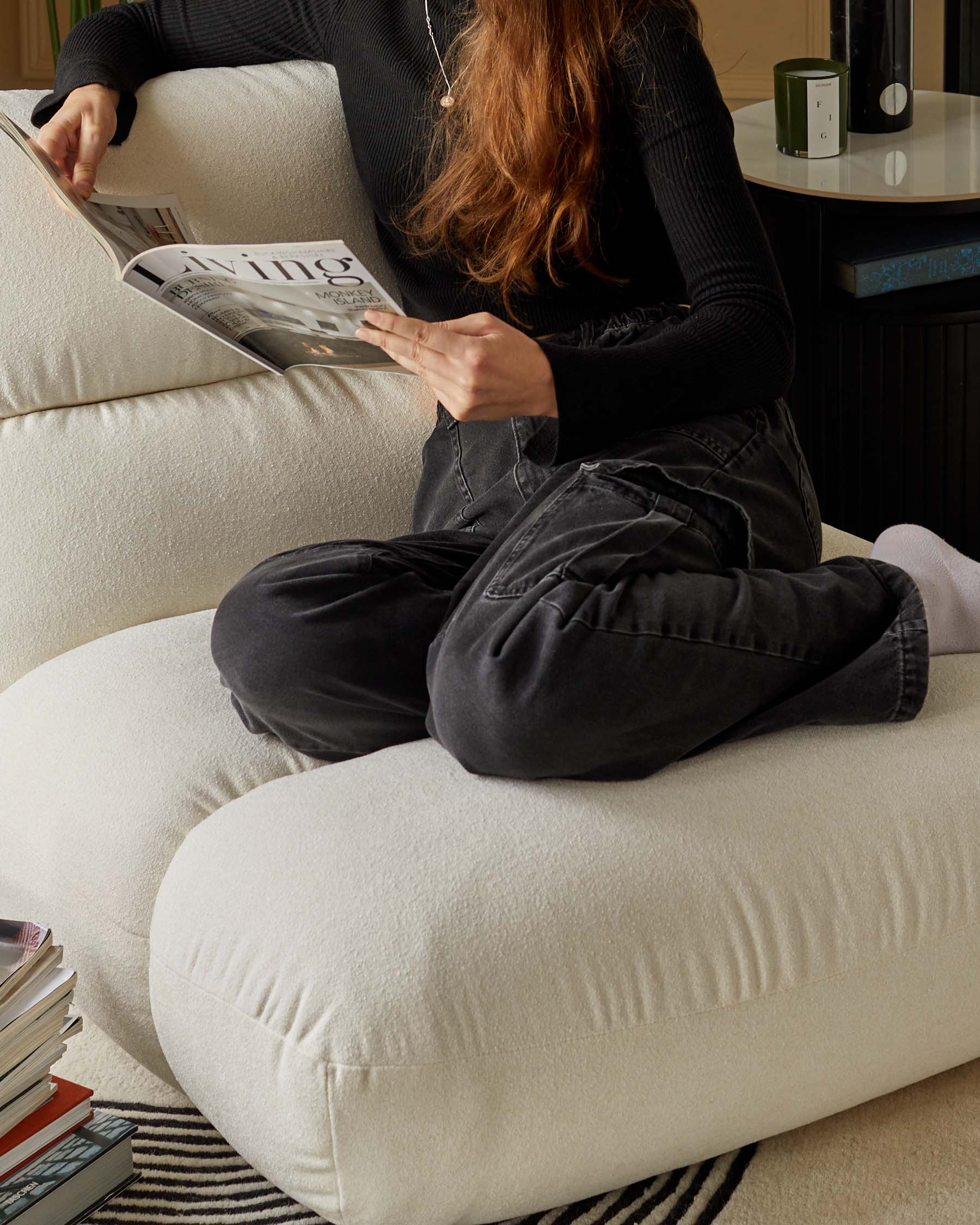 Fauteuil d'appoint à boucle ivoire Elijah