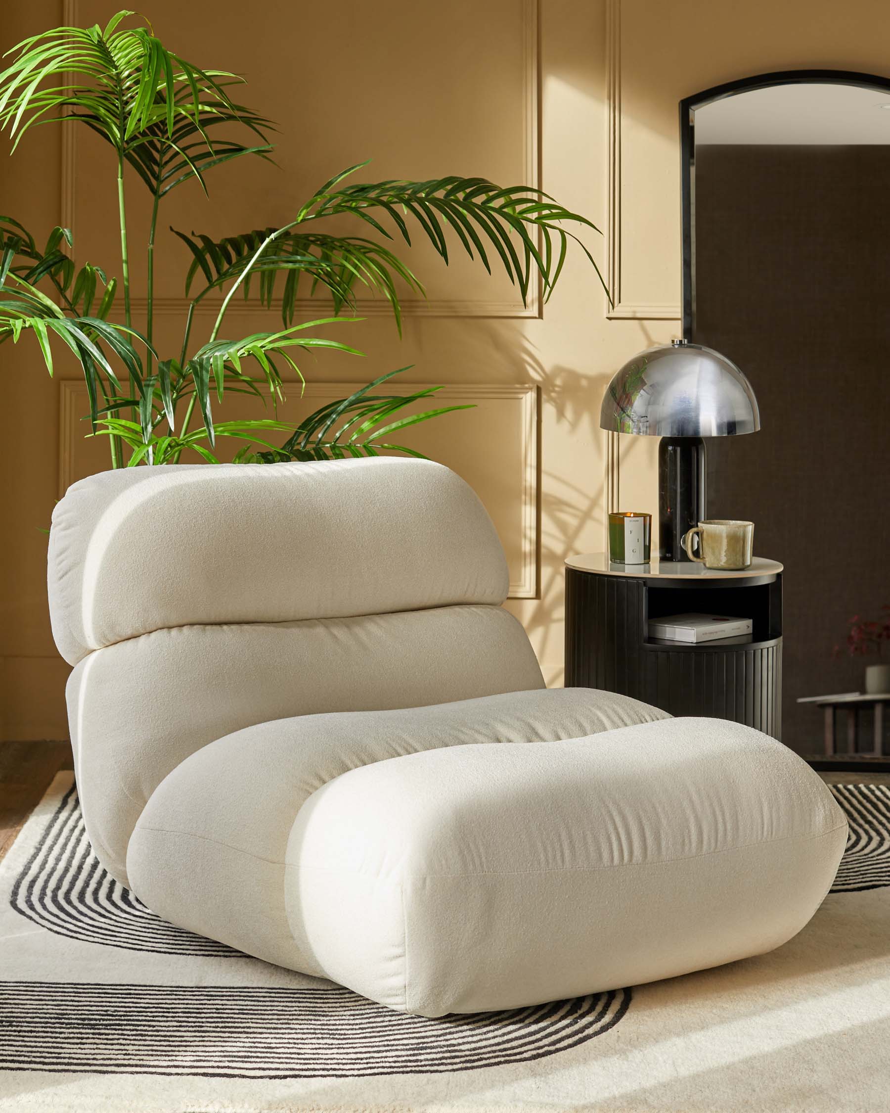 Fauteuil d'appoint à boucle ivoire Elijah