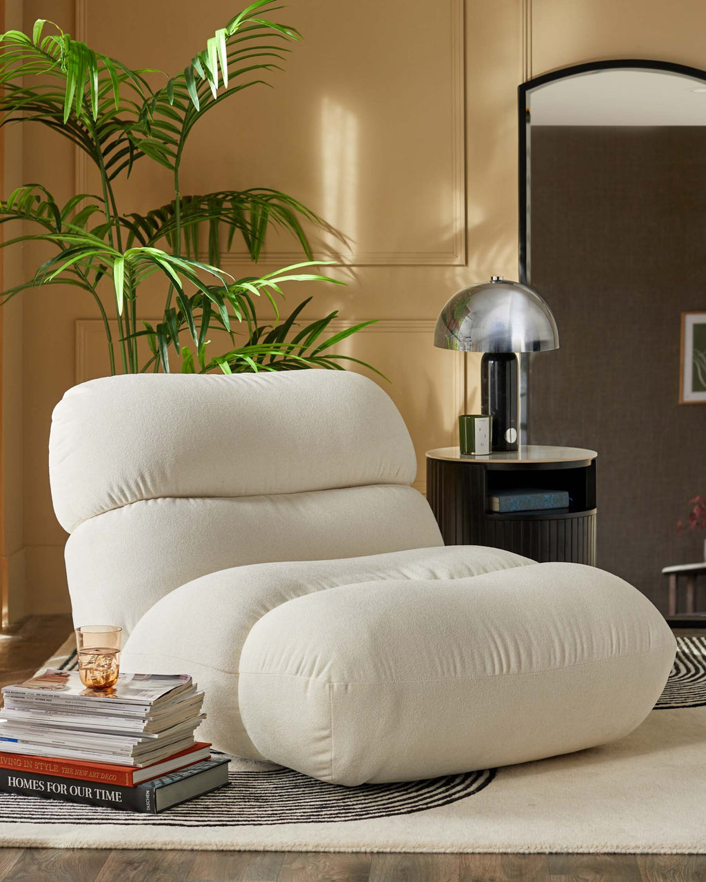 Fauteuil d'appoint à boucle ivoire Elijah