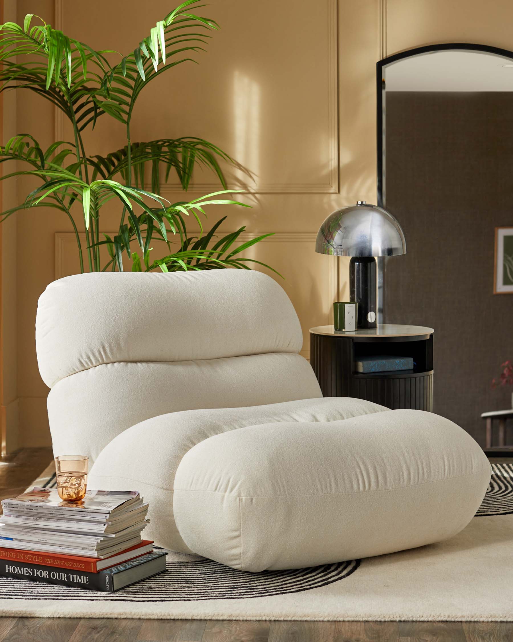 Fauteuil d'appoint à boucle ivoire Elijah