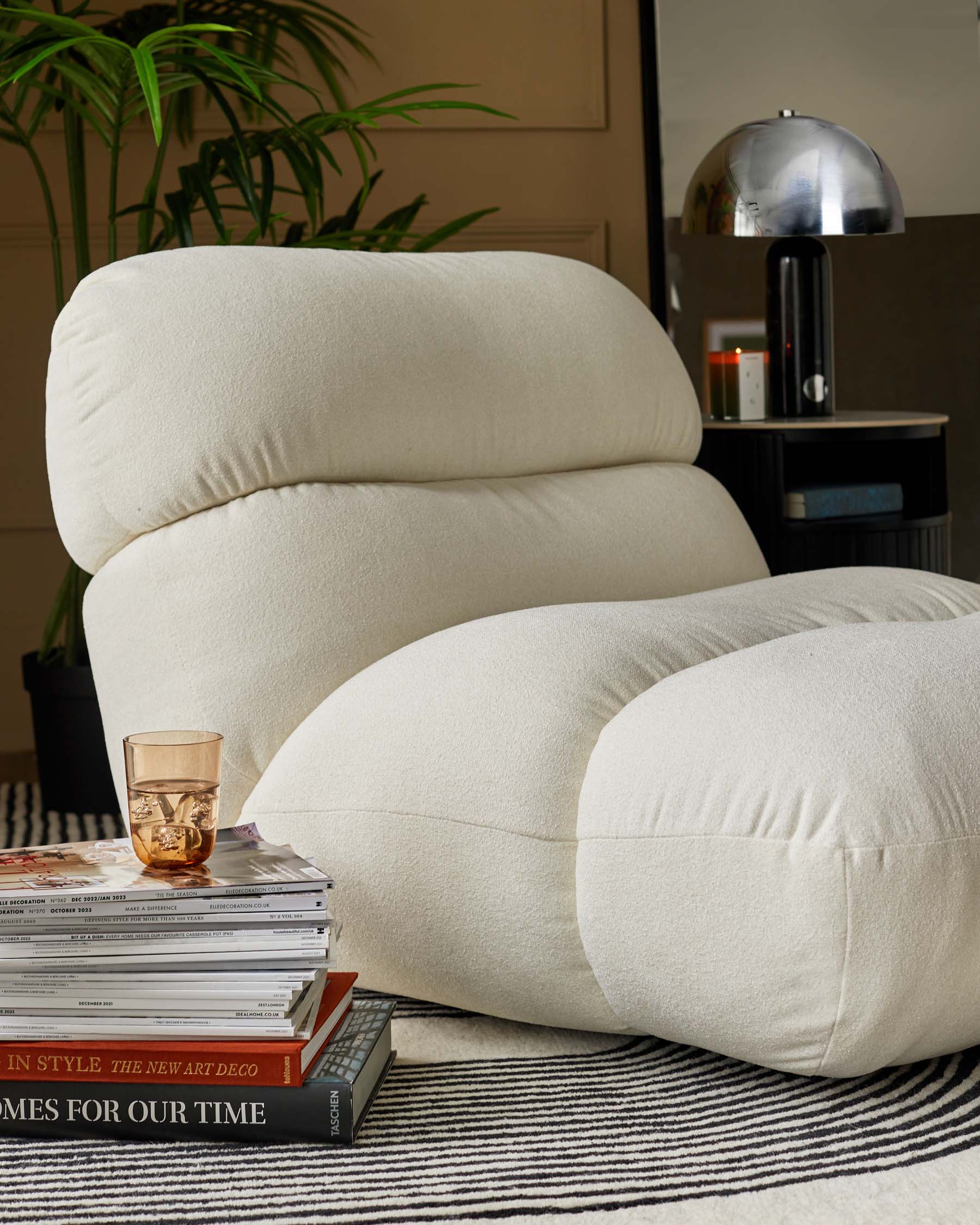 Fauteuil d'appoint à boucle ivoire Elijah