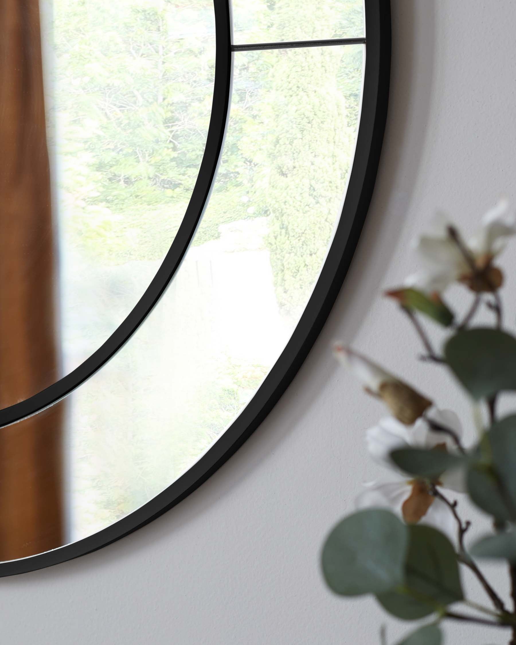 Miroir mural rond moyen Elton noir
