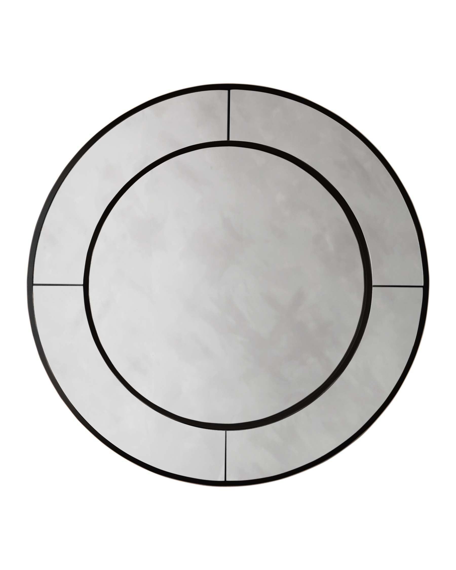 Miroir mural rond moyen Elton noir