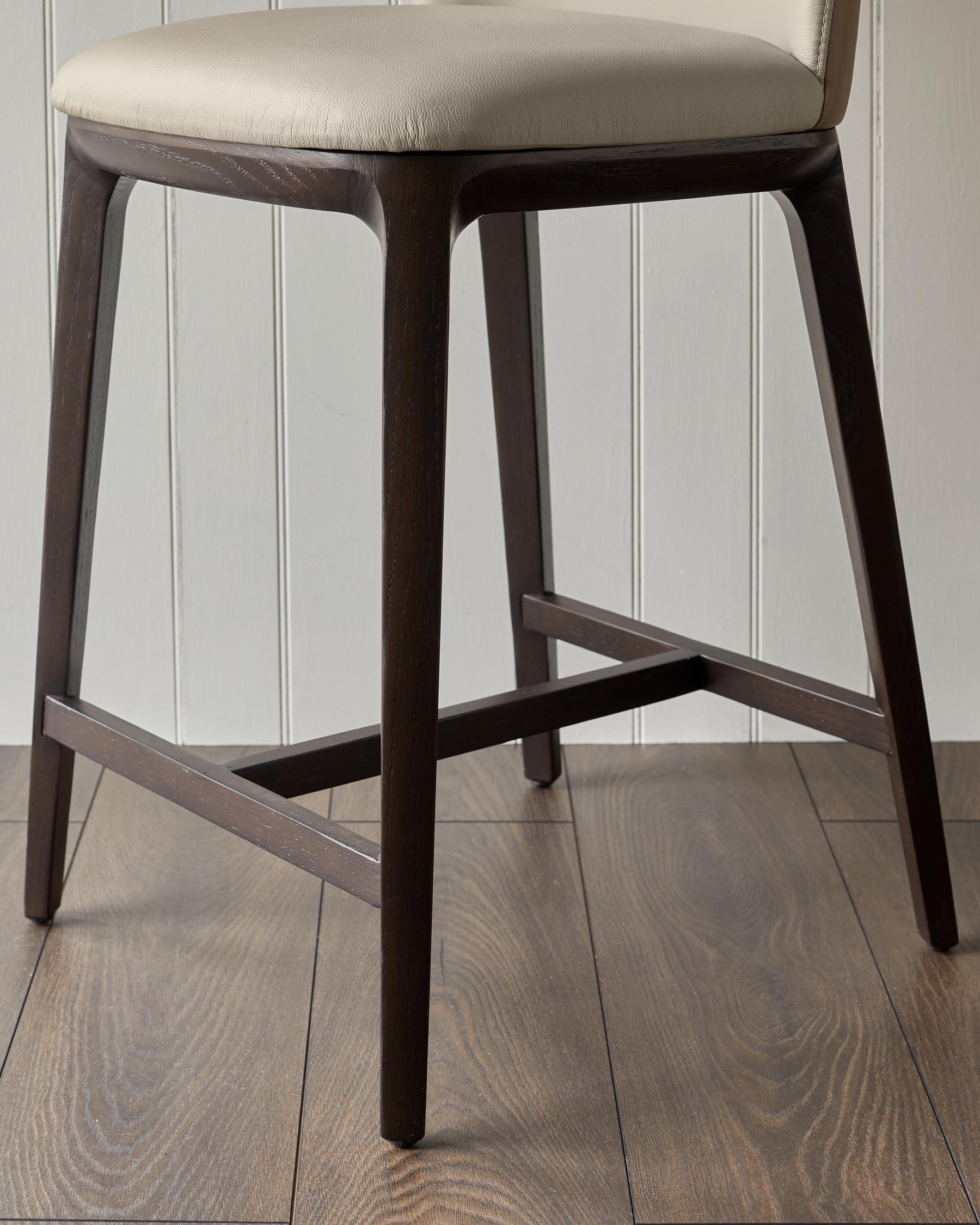 Tabouret de bar Emerson en cuir naturel et moka