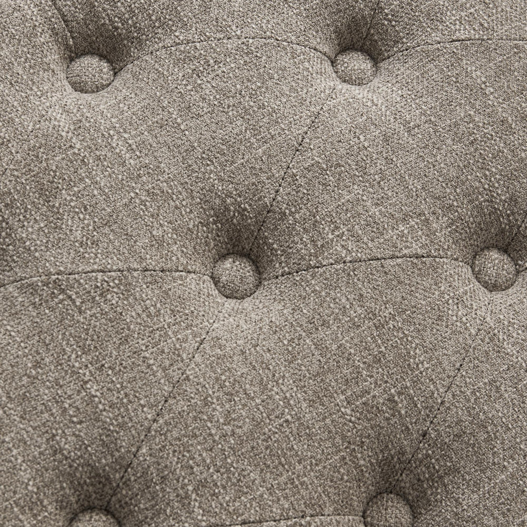 Banc à chaussures d'entrée, banc de rangement en tissu et bois massif, banc rembourré de 43 pouces pour salon et chambres