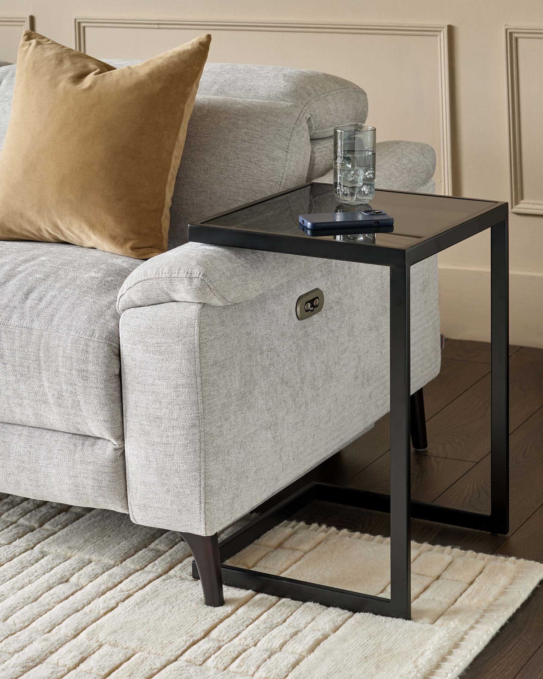 Plateau en verre fumé Ezra