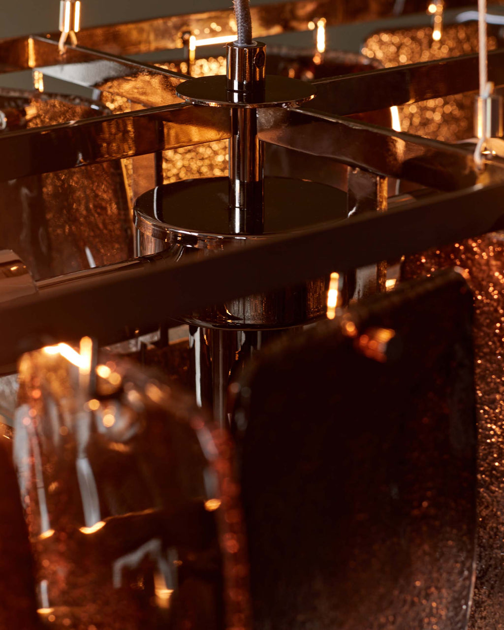 Suspension réglable Estelle en verre fumé ombré