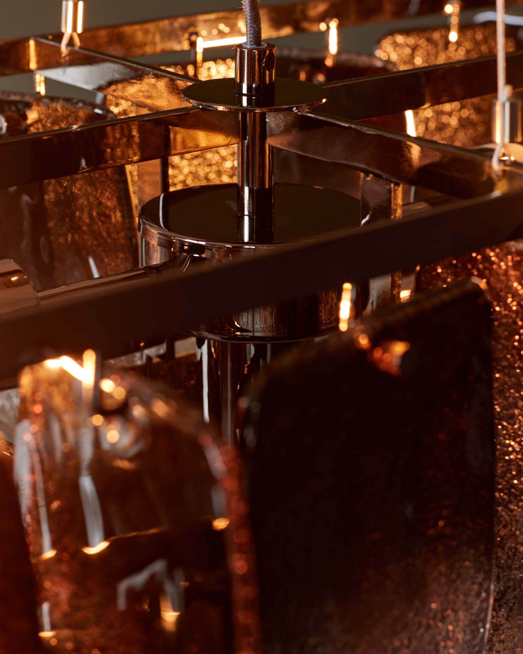 Suspension réglable Estelle en verre fumé ombré