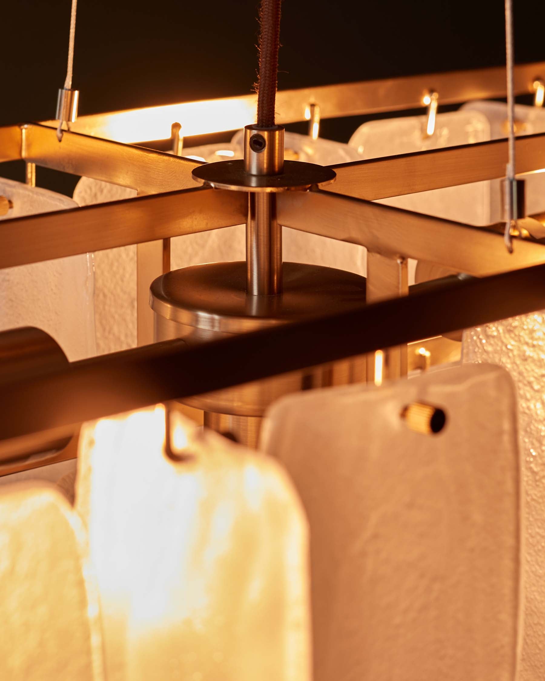 Suspension réglable en verre blanc Estelle