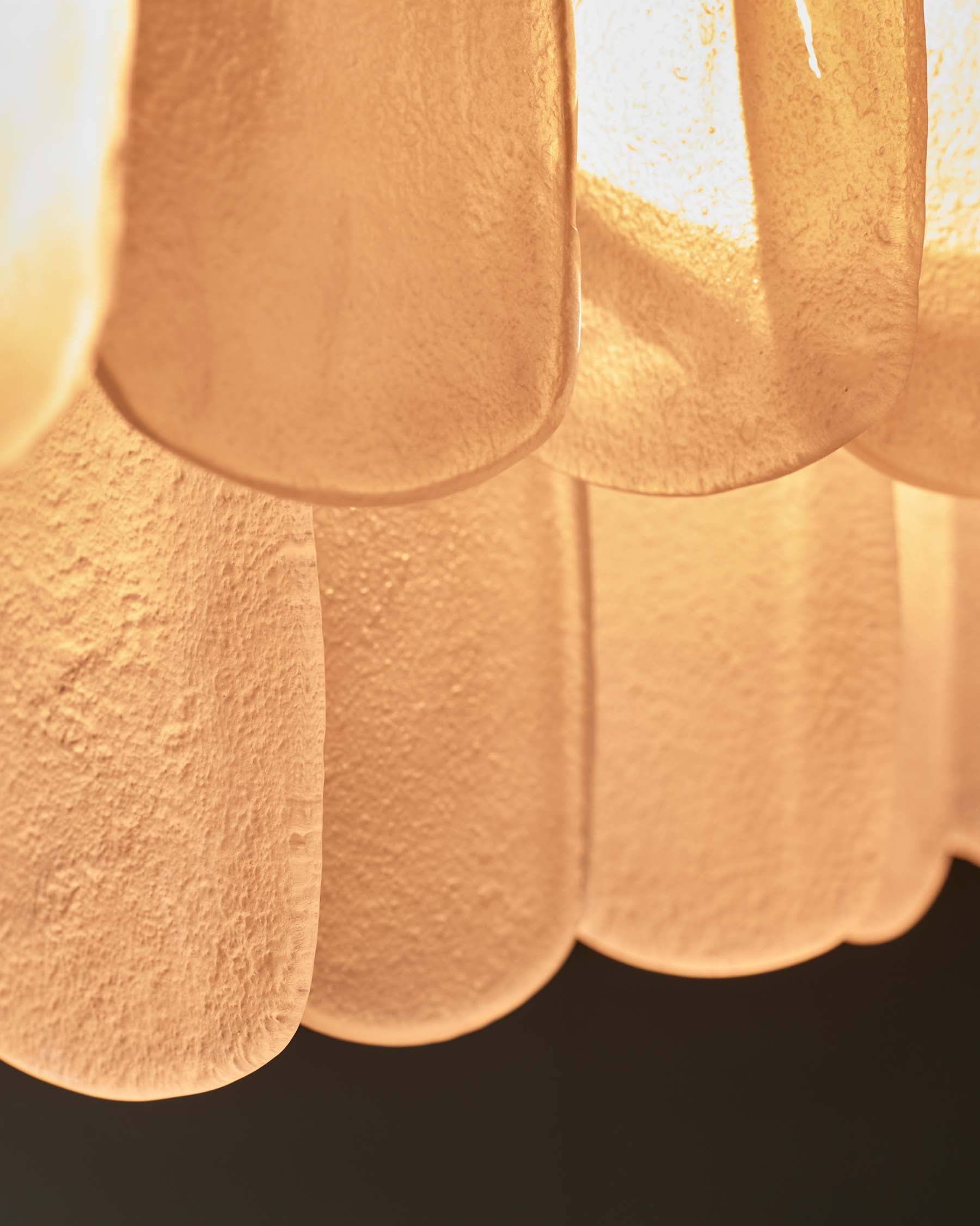 Suspension réglable en verre blanc Estelle