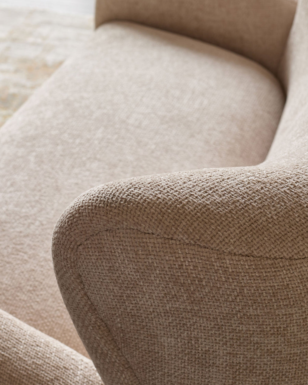 Canapé 3 places Evelyn en tissu naturel à grosses mailles