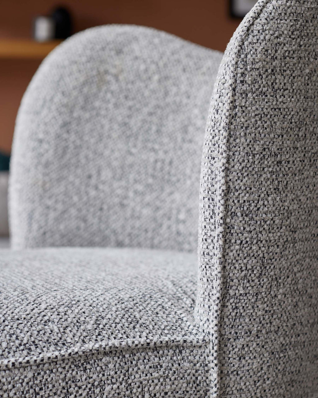 Tabouret de bar Evelyn en tissu gris sel et poivre