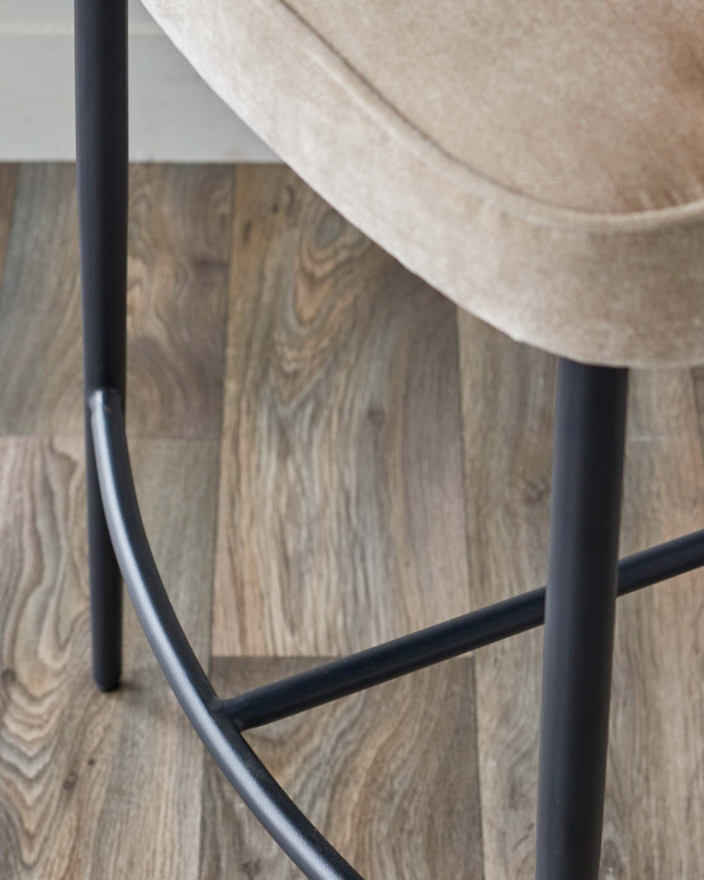 Tabouret de bar Felix en chenille champagne