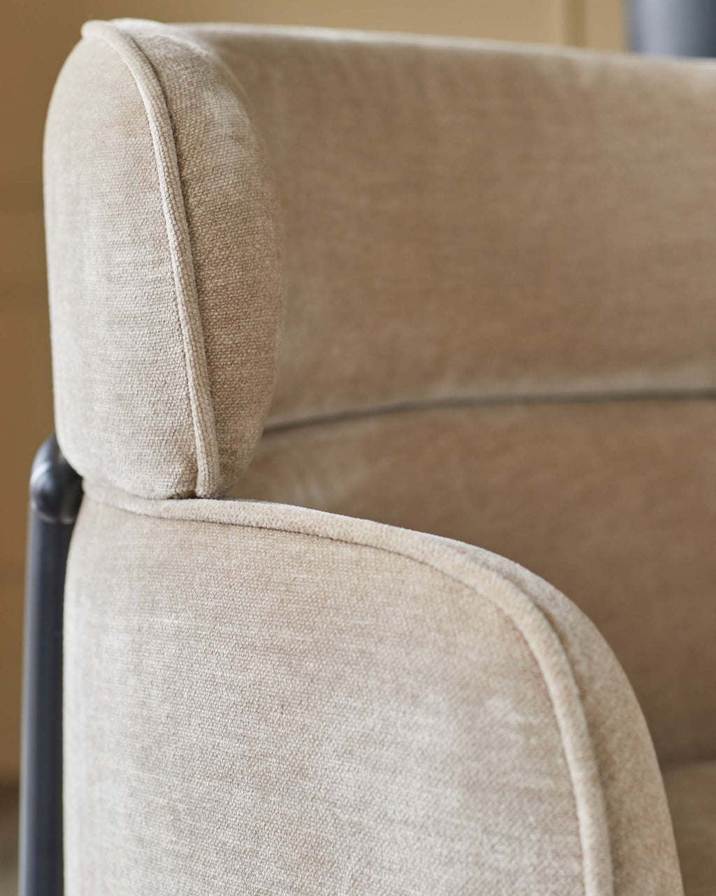 Tabouret de bar Felix en chenille champagne