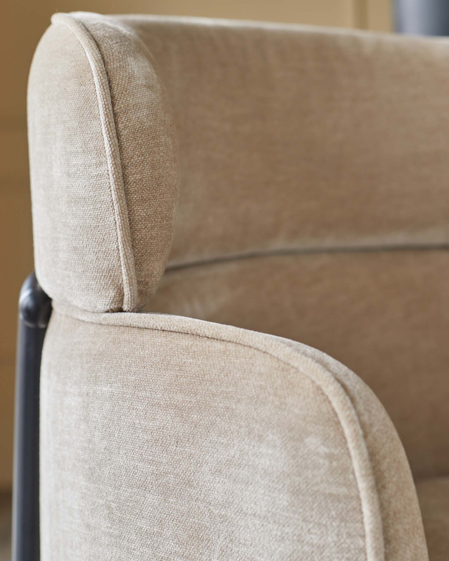 Tabouret de bar Felix en chenille champagne