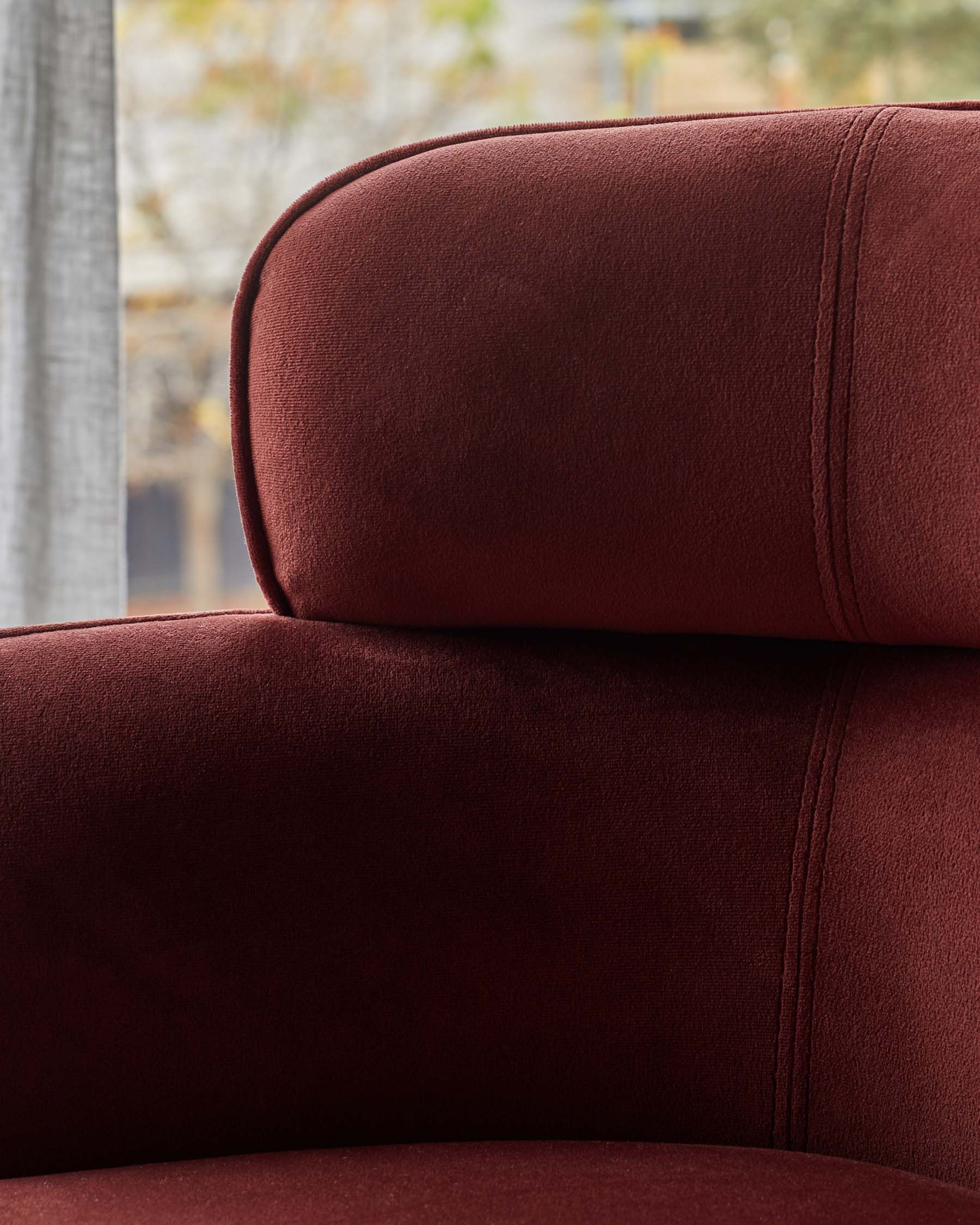 Chaise de salle à manger Felix en velours rouge caramel