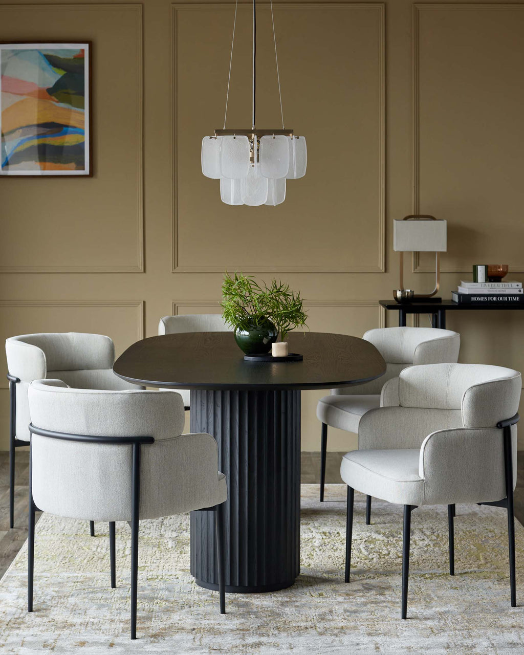 Chaise de salle à manger Felix en tissu bicolore ivoire