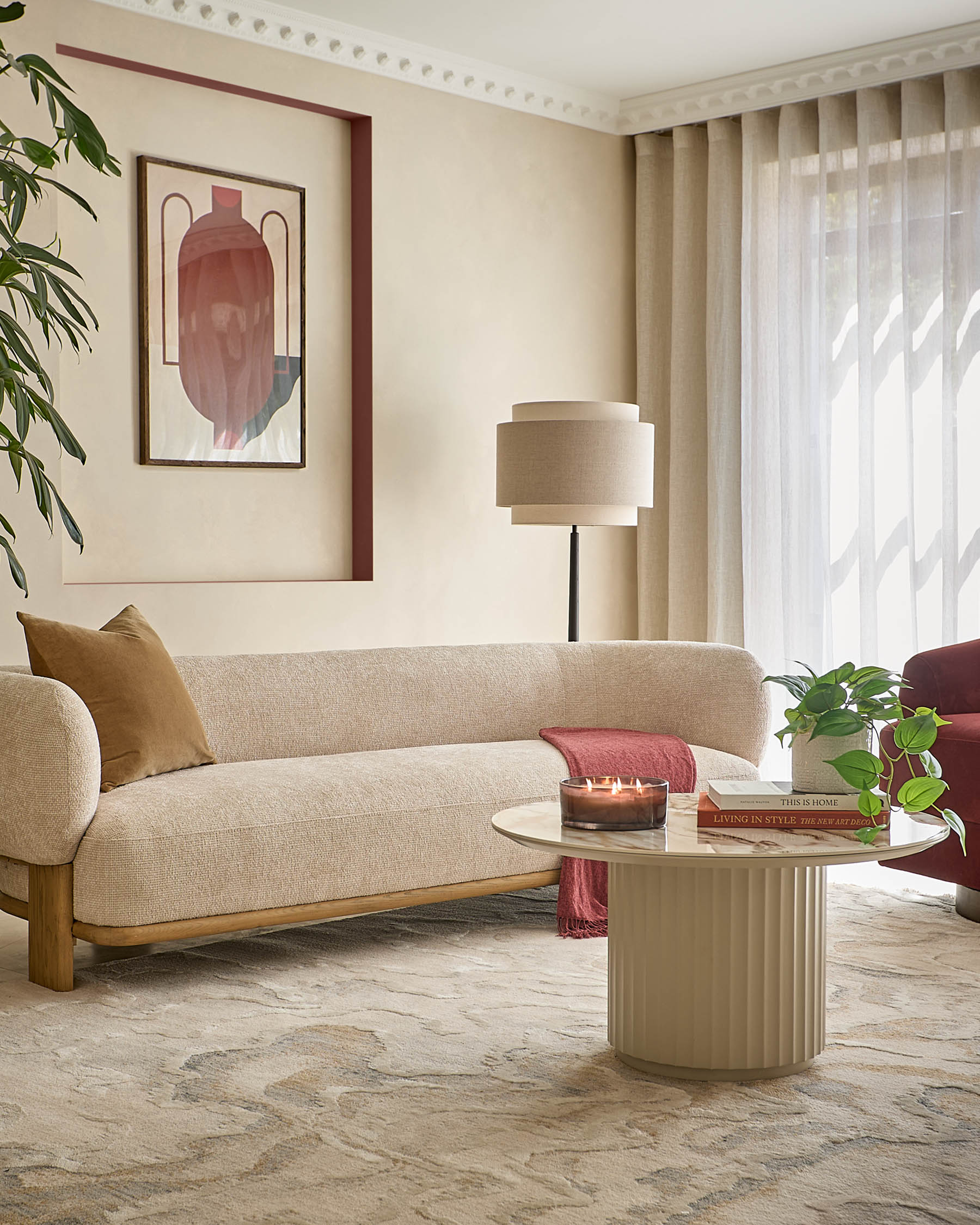 Table basse en céramique naturelle Austin