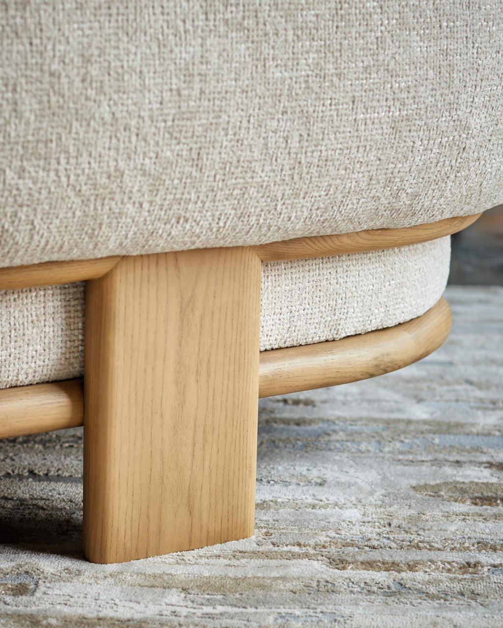 Canapé 3 places Florence en tissu naturel et bois clair