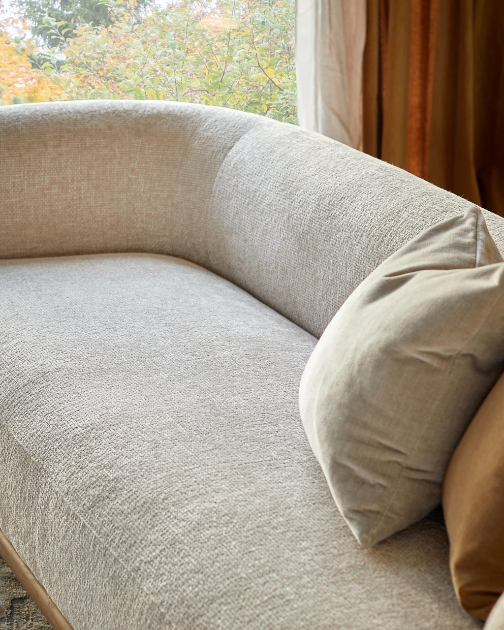 Canapé 3 places Florence en tissu naturel et bois clair