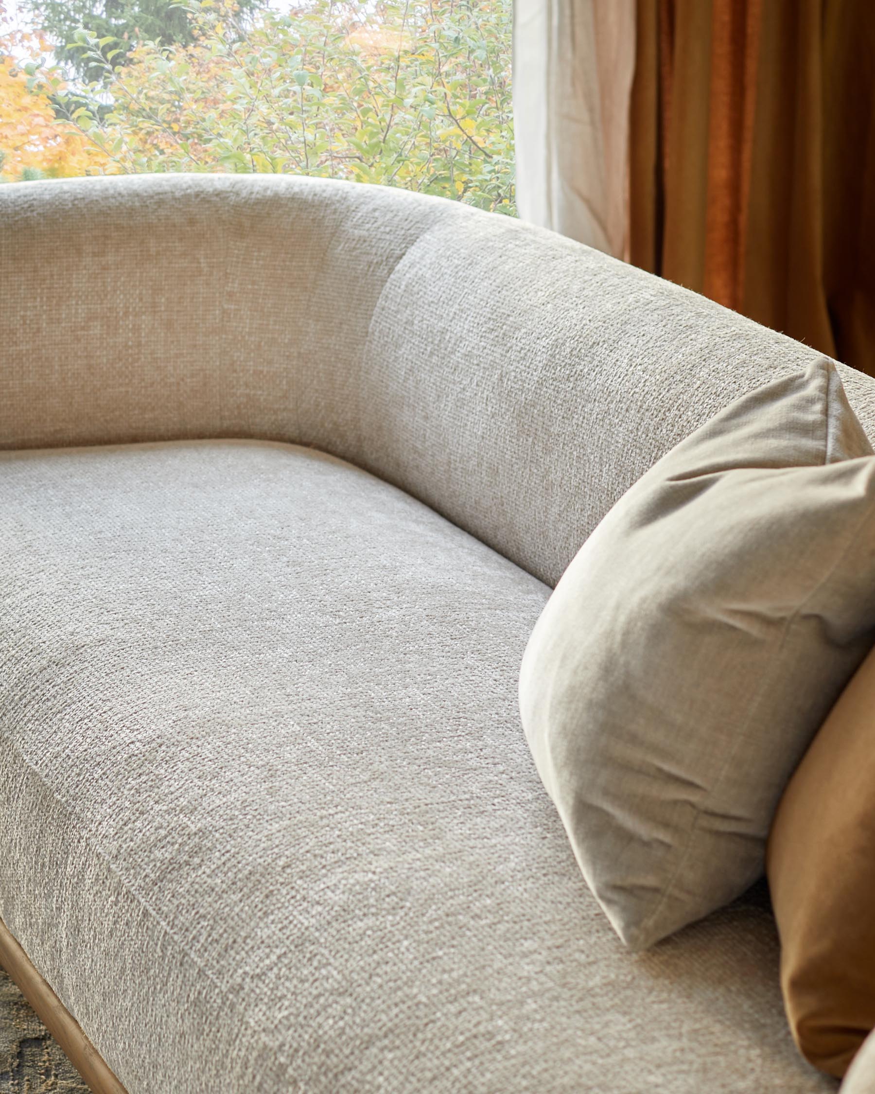 Canapé 3 places Florence en tissu naturel et bois clair