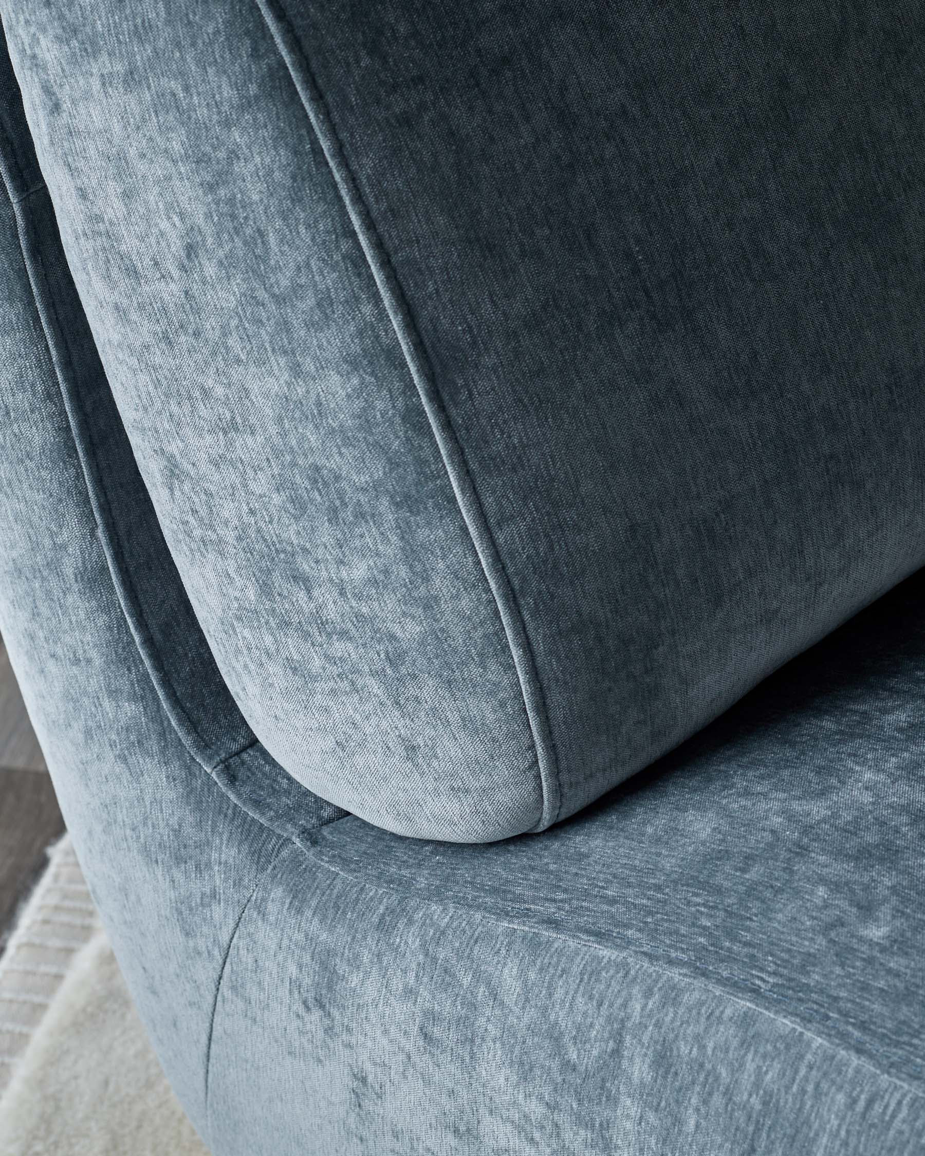 Fauteuil pivotant en tissu bleu-gris Frances