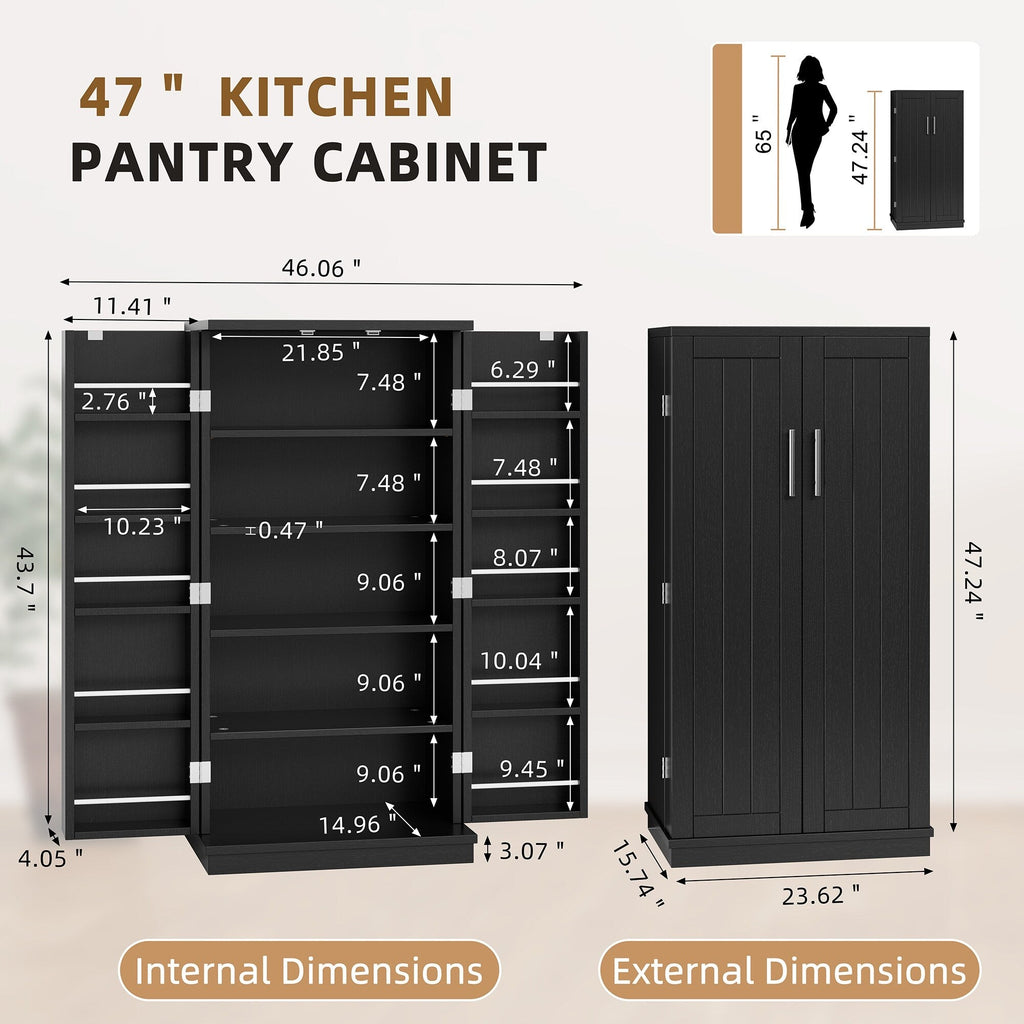 Armoire de rangement Futzca 47 po, armoires de cuisine en bois