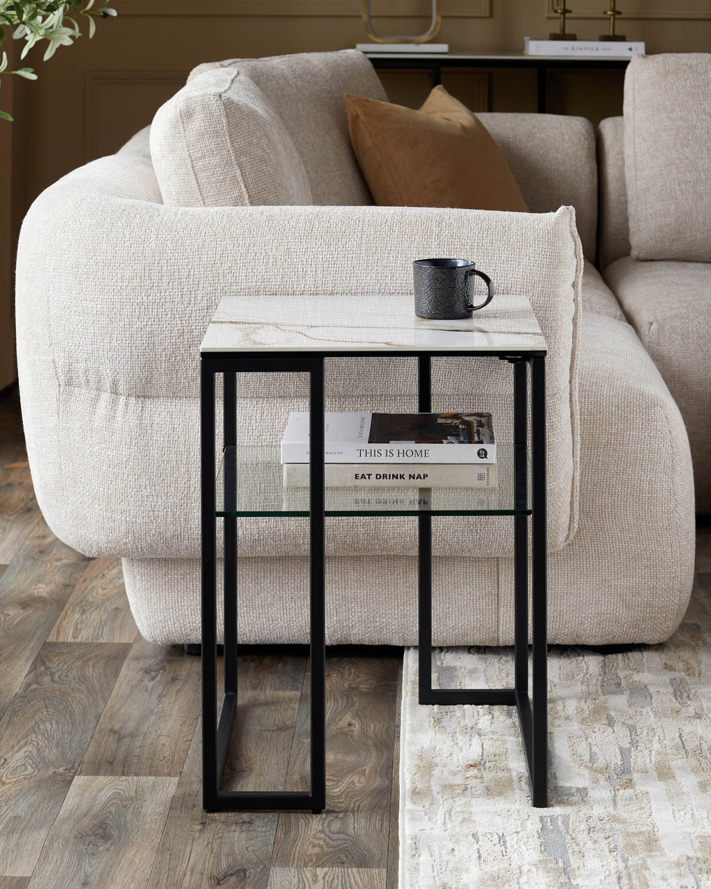 Table d'appoint en céramique naturelle de Géorgie