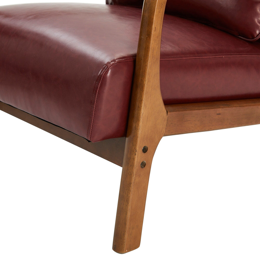 Fauteuil d'appoint moderne en cuir synthétique Glitzhome 30,75 po de hauteur, style milieu de siècle, avec coussin – 25,75 po de largeur x 33,75 po de profondeur x 30,75 po de hauteur