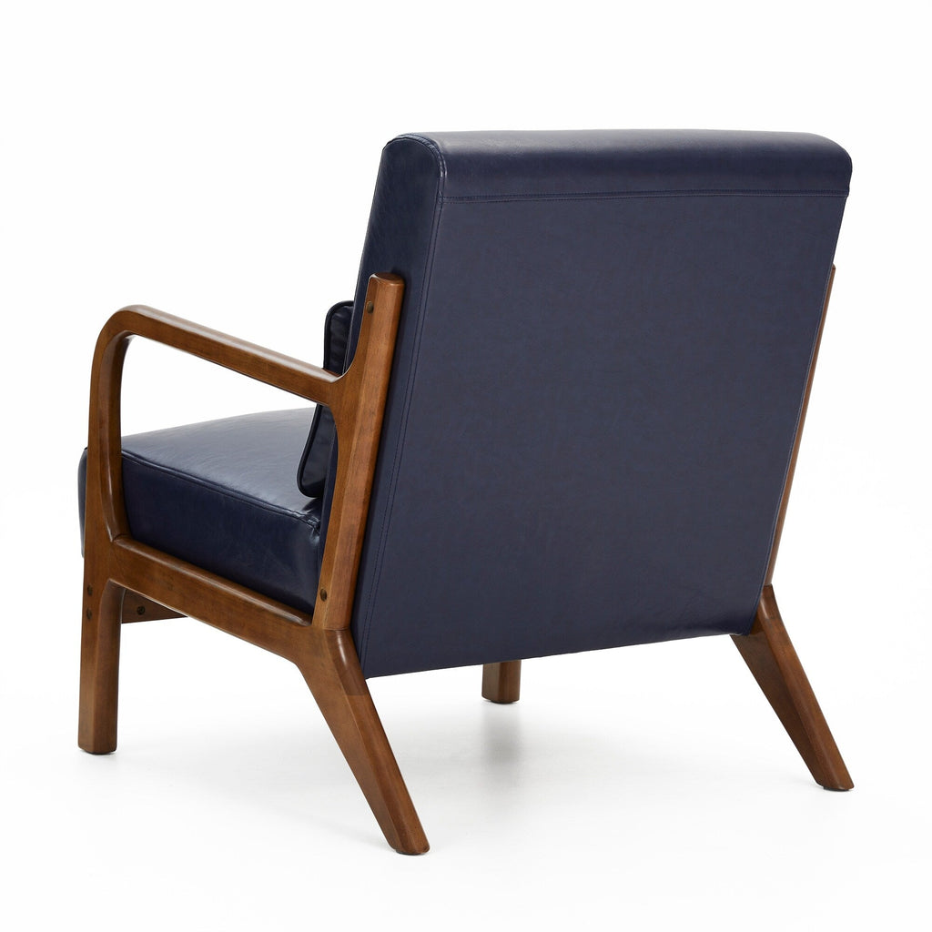 Fauteuil d'appoint moderne en cuir synthétique Glitzhome 30,75 po de hauteur, style milieu de siècle, avec coussin – 25,75 po de largeur x 33,75 po de profondeur x 30,75 po de hauteur