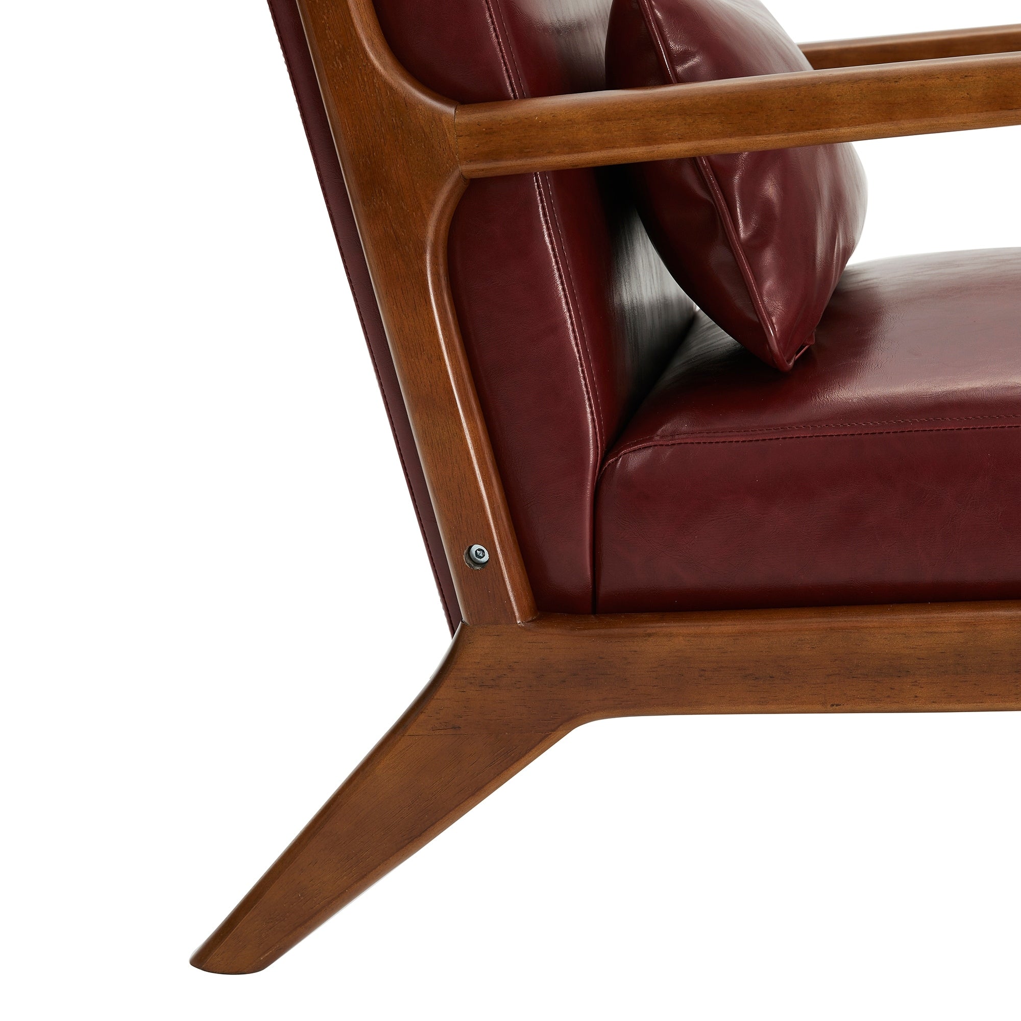 Fauteuil d'appoint moderne en cuir synthétique Glitzhome 30,75 po de hauteur, style milieu de siècle, avec coussin – 25,75 po de largeur x 33,75 po de profondeur x 30,75 po de hauteur